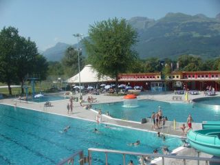 The open air swimming pool between Vaduz and Schaan